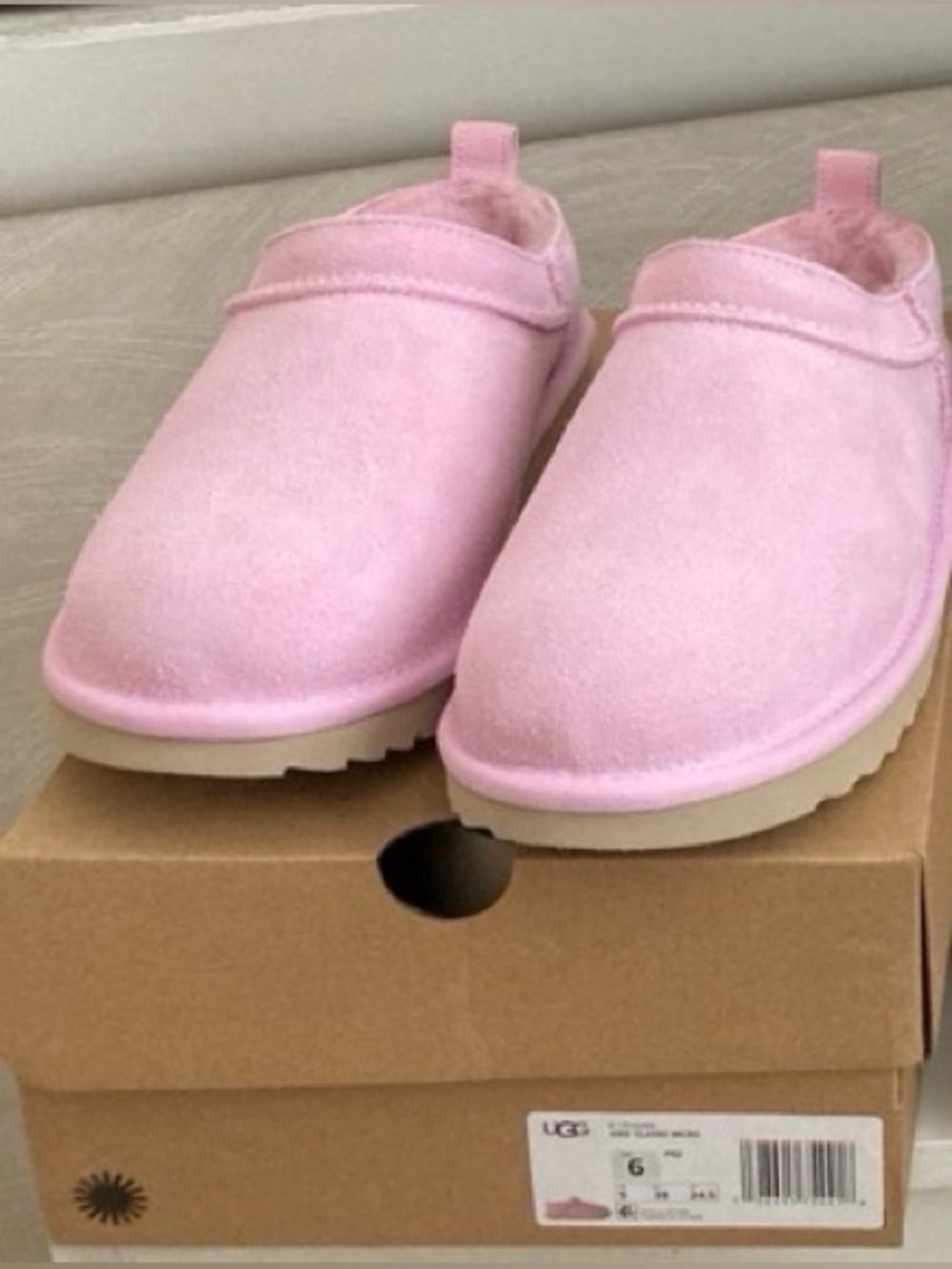 UGG Kids Diamond Pink Classic micro boot NWT